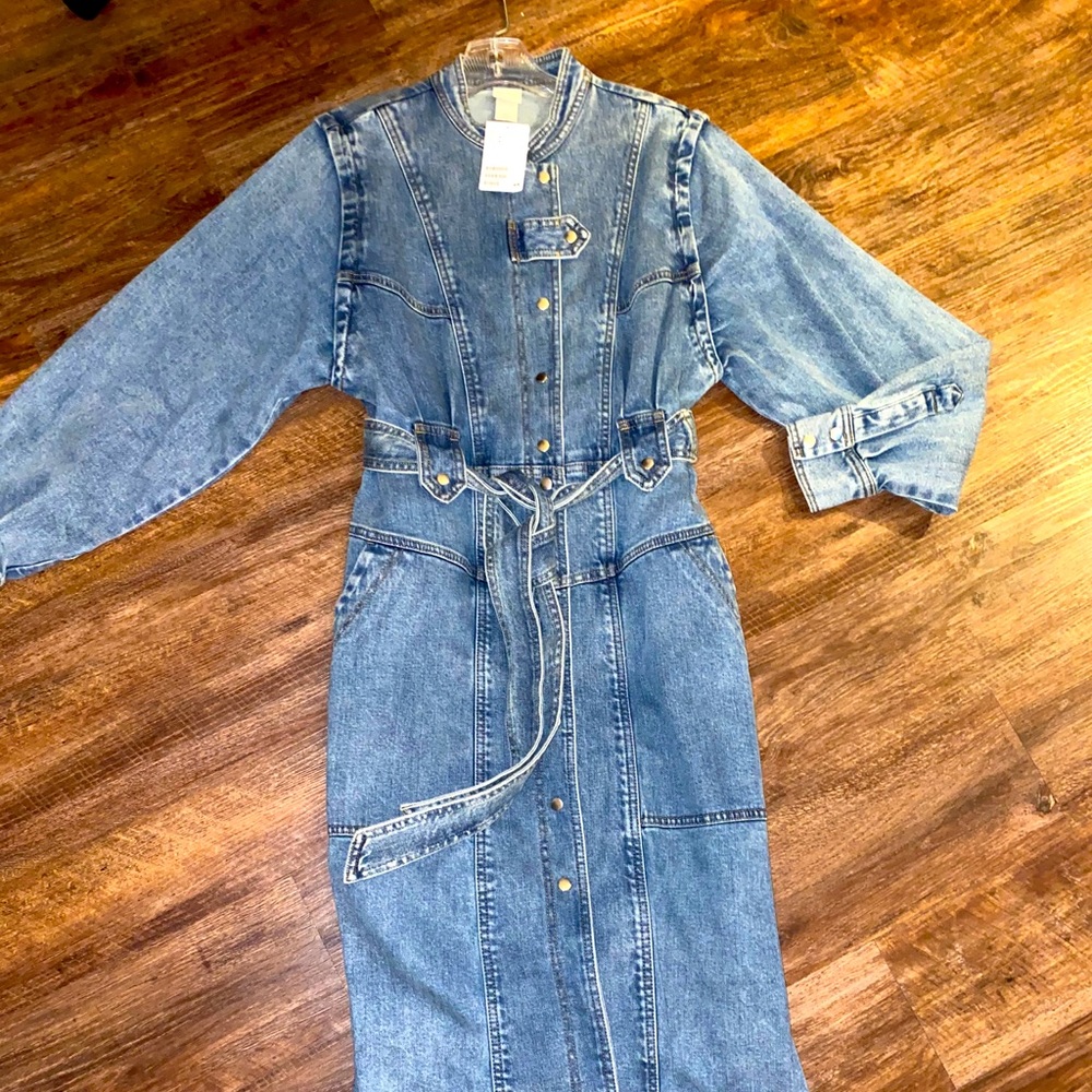 “New” H&M Denim Dress MIDI